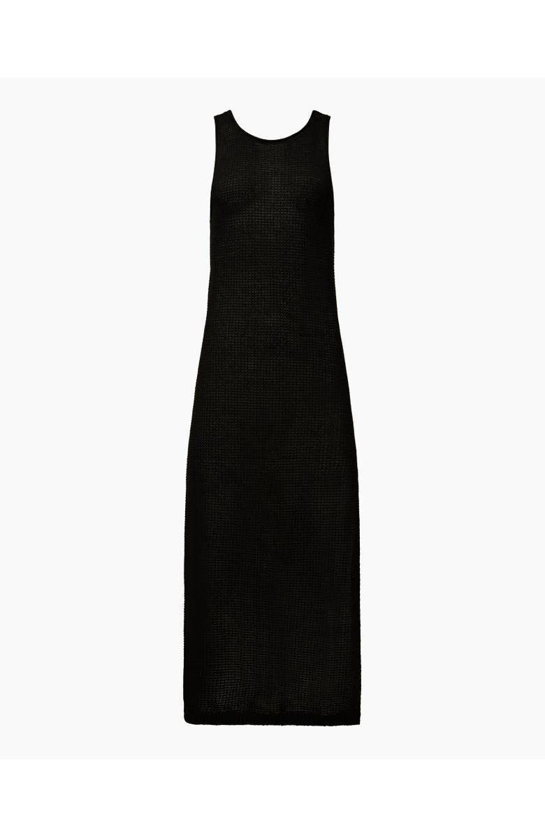Onia Linen Knit Low Scoop Back Maxi Dress, Alternate, color, Black
