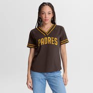 FANATICS Women's Fanatics Brown San Diego Padres Diva Race Ahead Raglan V-Neck T-Shirt