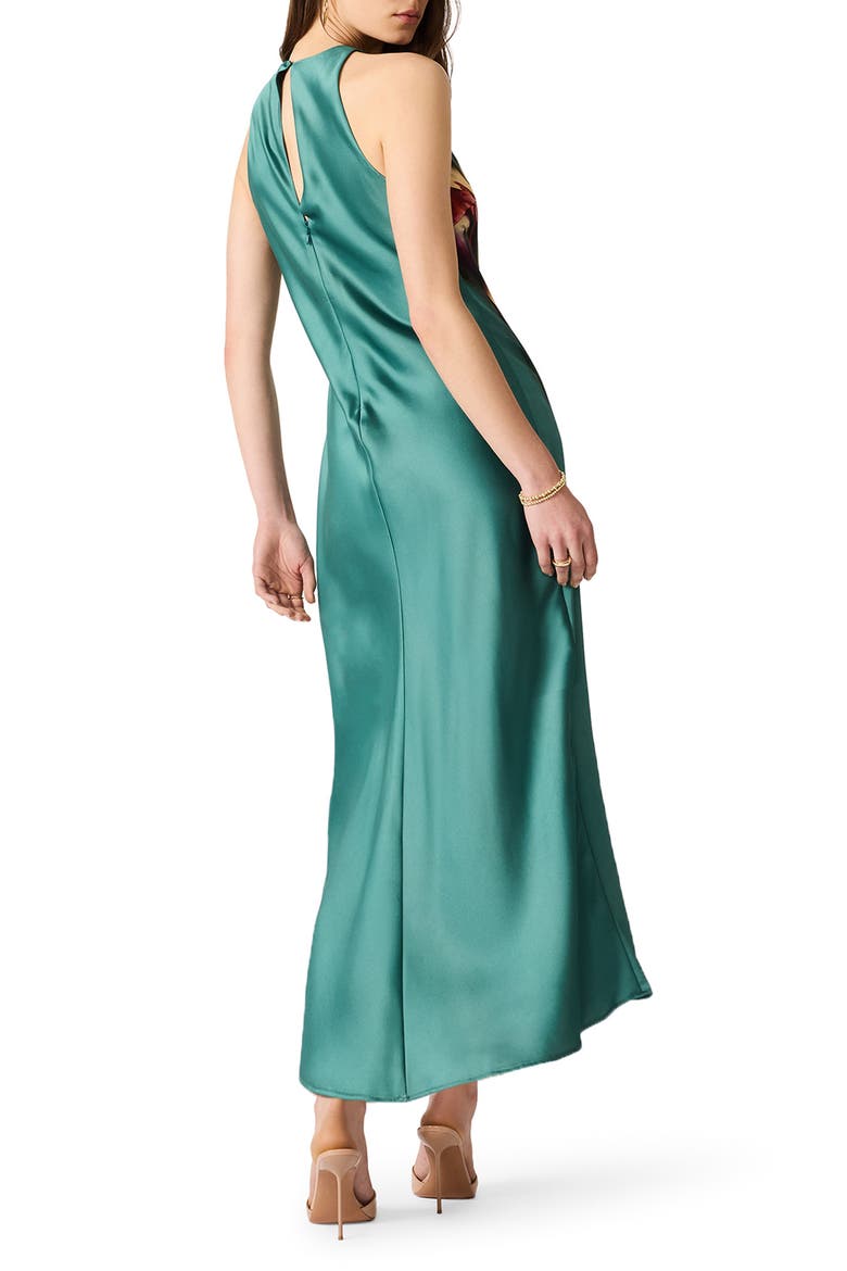 Bailee Floral Halter Neck Maxi Dress, Alternate, color, DUSTY TEAL