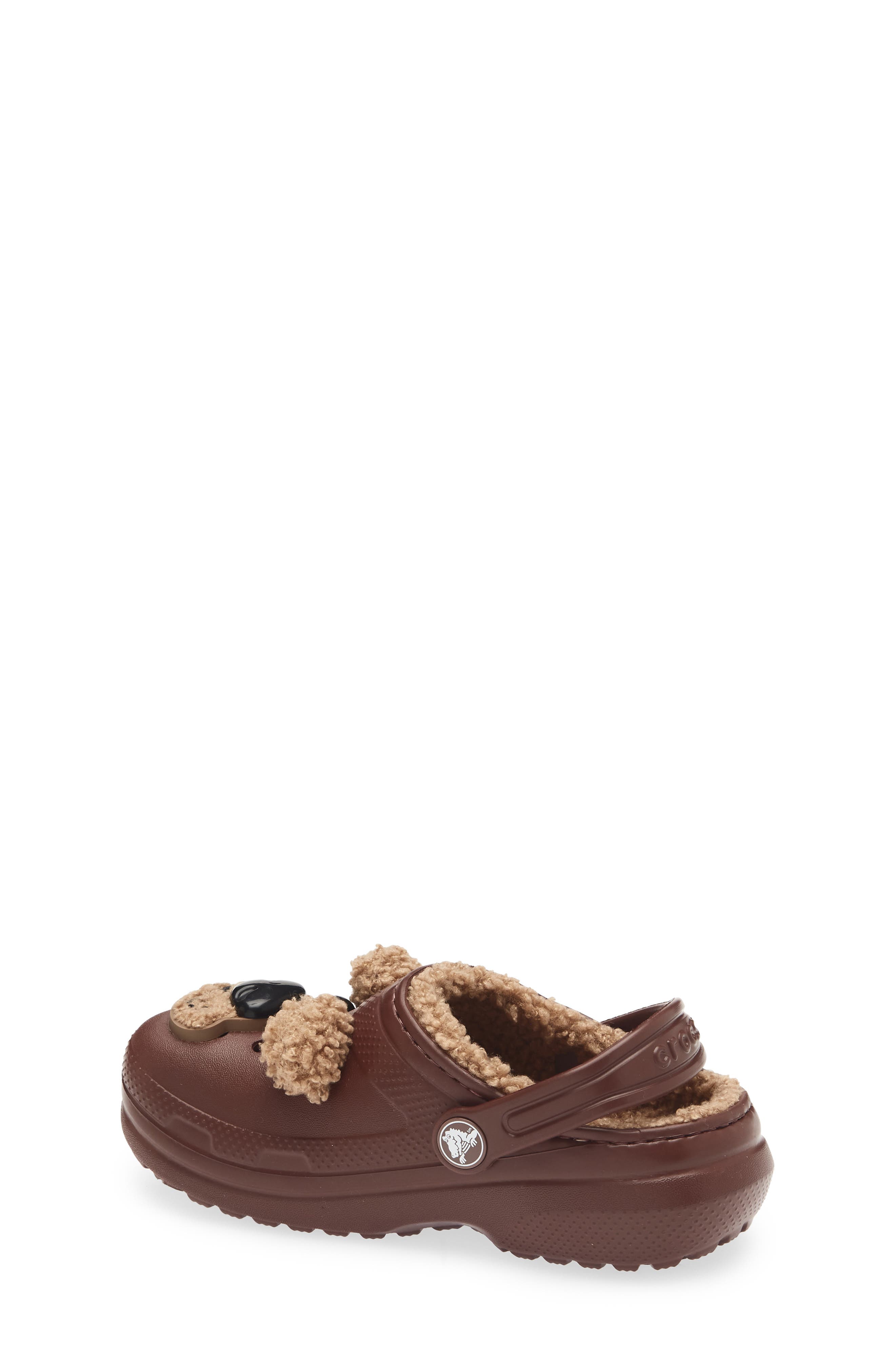 CROCS Faux Shearling Lined Bear Clog, Alternate, color, Dark Clay