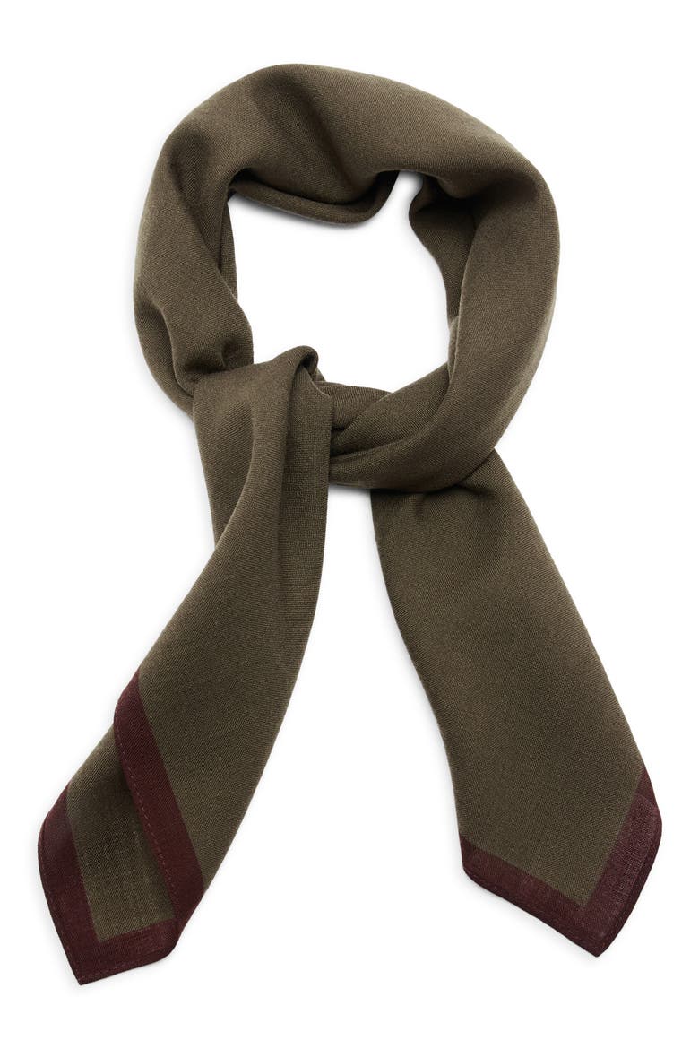 Wool Pocket Square, Main, color, MEDIUM GREEN