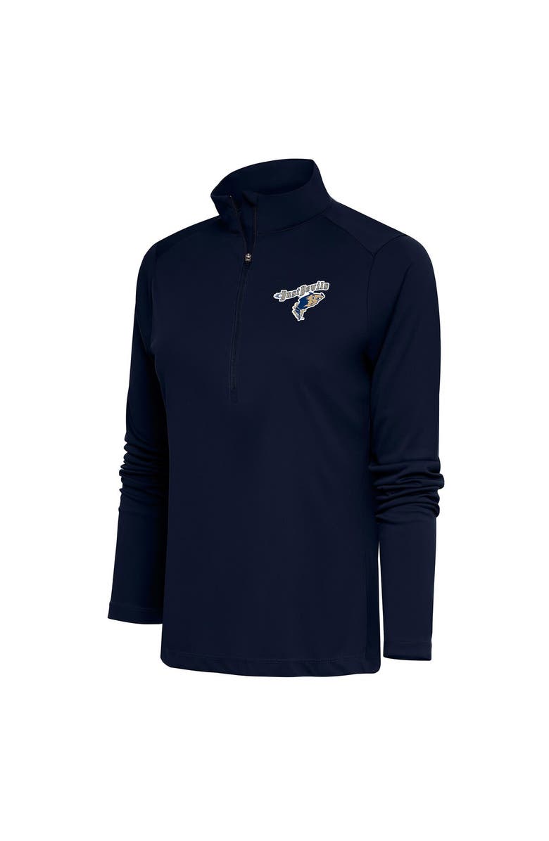 ANTIGUA Women's Antigua  Navy Tri-City Dust Devils Tribute Half-Zip Pullover Top, Main, color, 