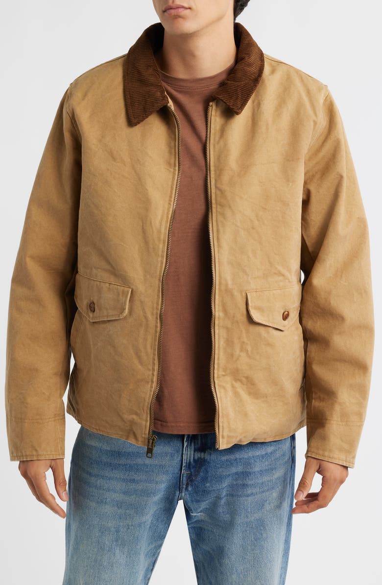 Schott NYC Countryman's Sunset Cotton Canvas Zip-Up Jacket, Main, color, Tobacco