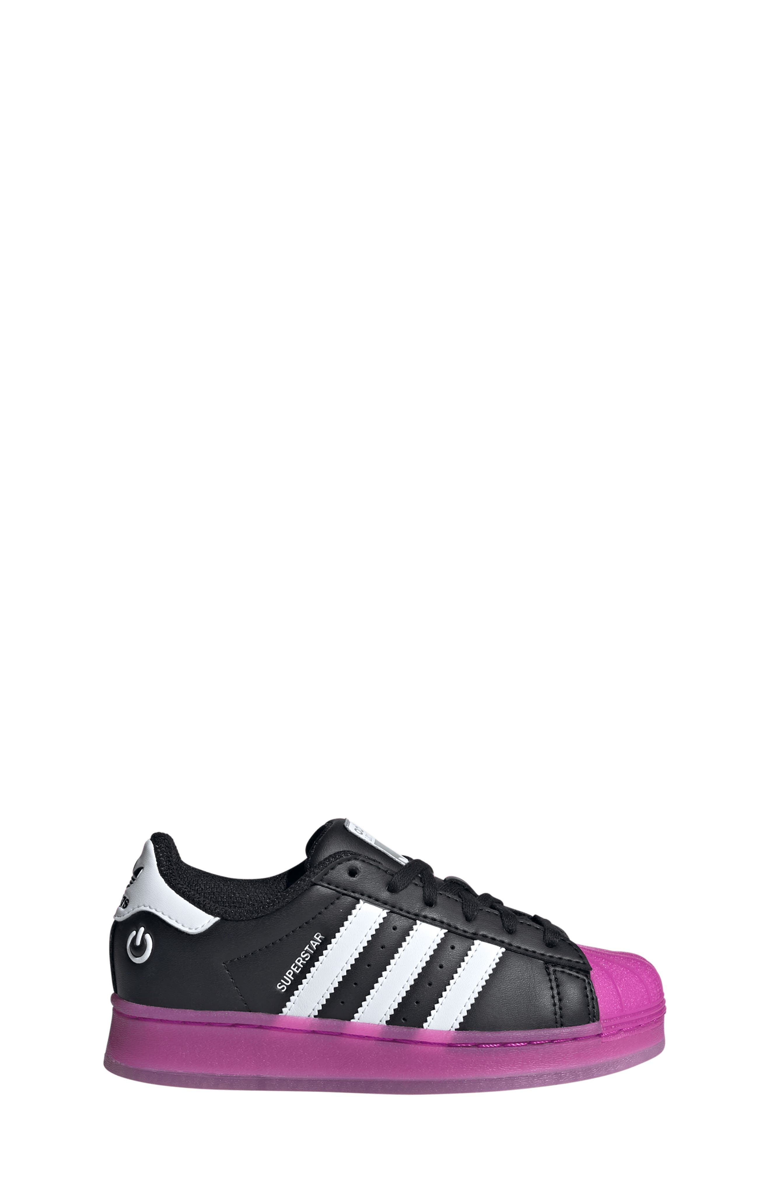 adidas Kids' Superstar LED Lights Sneaker, Alternate, color, Black/ Purple Burst/ White