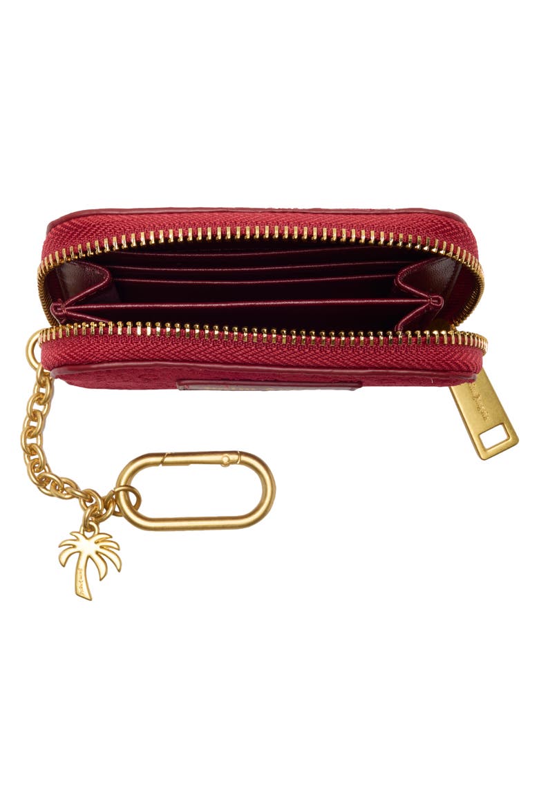 Monogram Leather Zip Around Wallet, Alternate, color, MERLOT