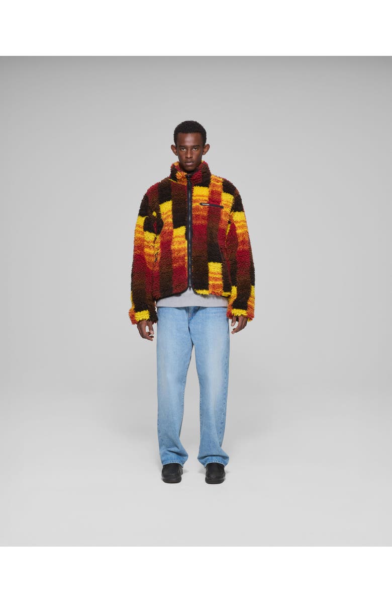 vowels Jacquarded Fleece Jacket, Alternate, color, 