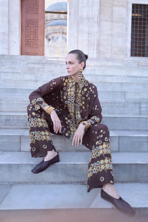 Nocturne Flowy Printed Shirt In Multi-colored