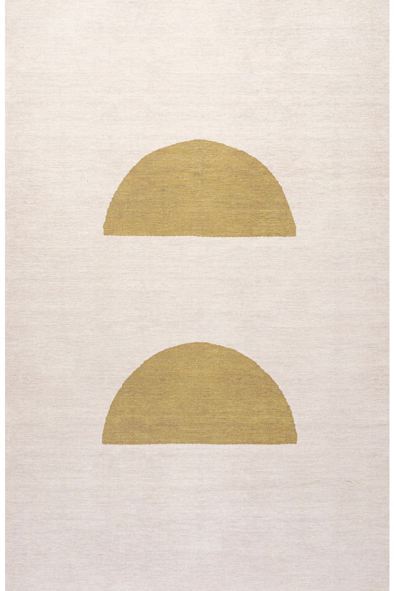 Luola Minimalist Geometric Machine-Washable Area Rug, Main, color, Cream/Moss