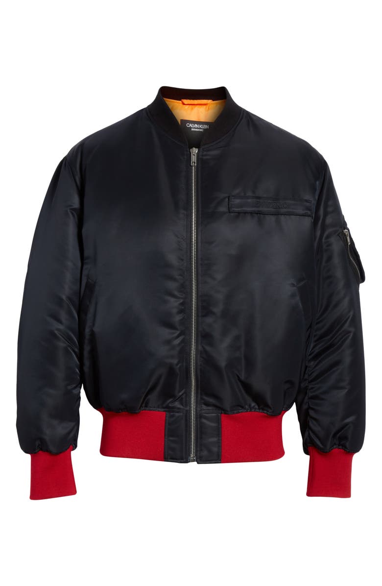 CALVIN KLEIN 205W39NYC Satin Nylon Bomber Jacket, Alternate, color, 