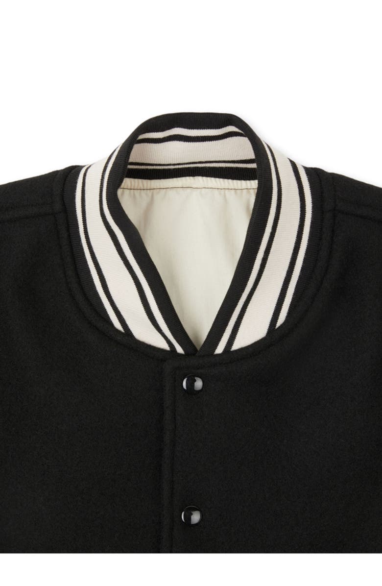 Fortela Oxford Wool Bomber Jacket, Alternate, color, Black