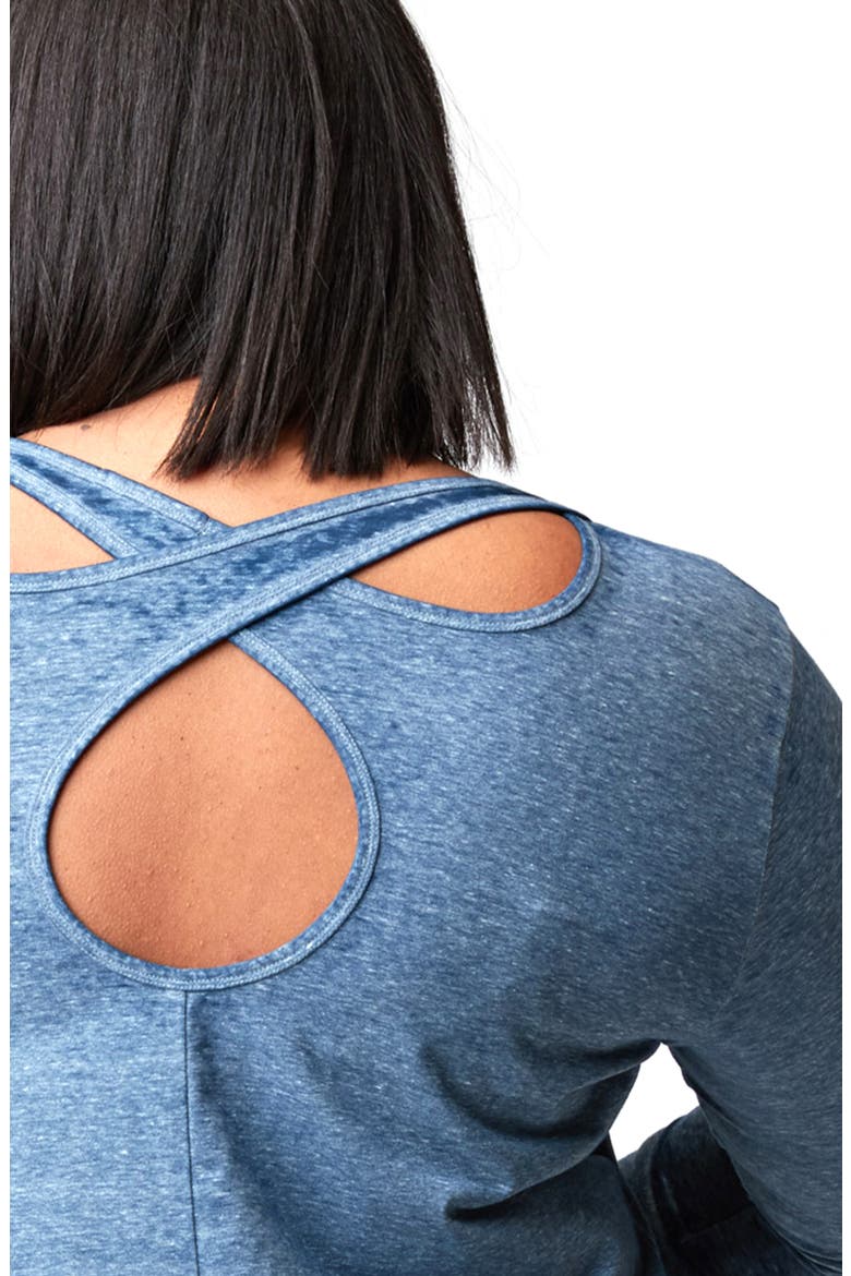 Selena Long Sleeve Burnout Tunic Top, Alternate, color, BREAKWATER