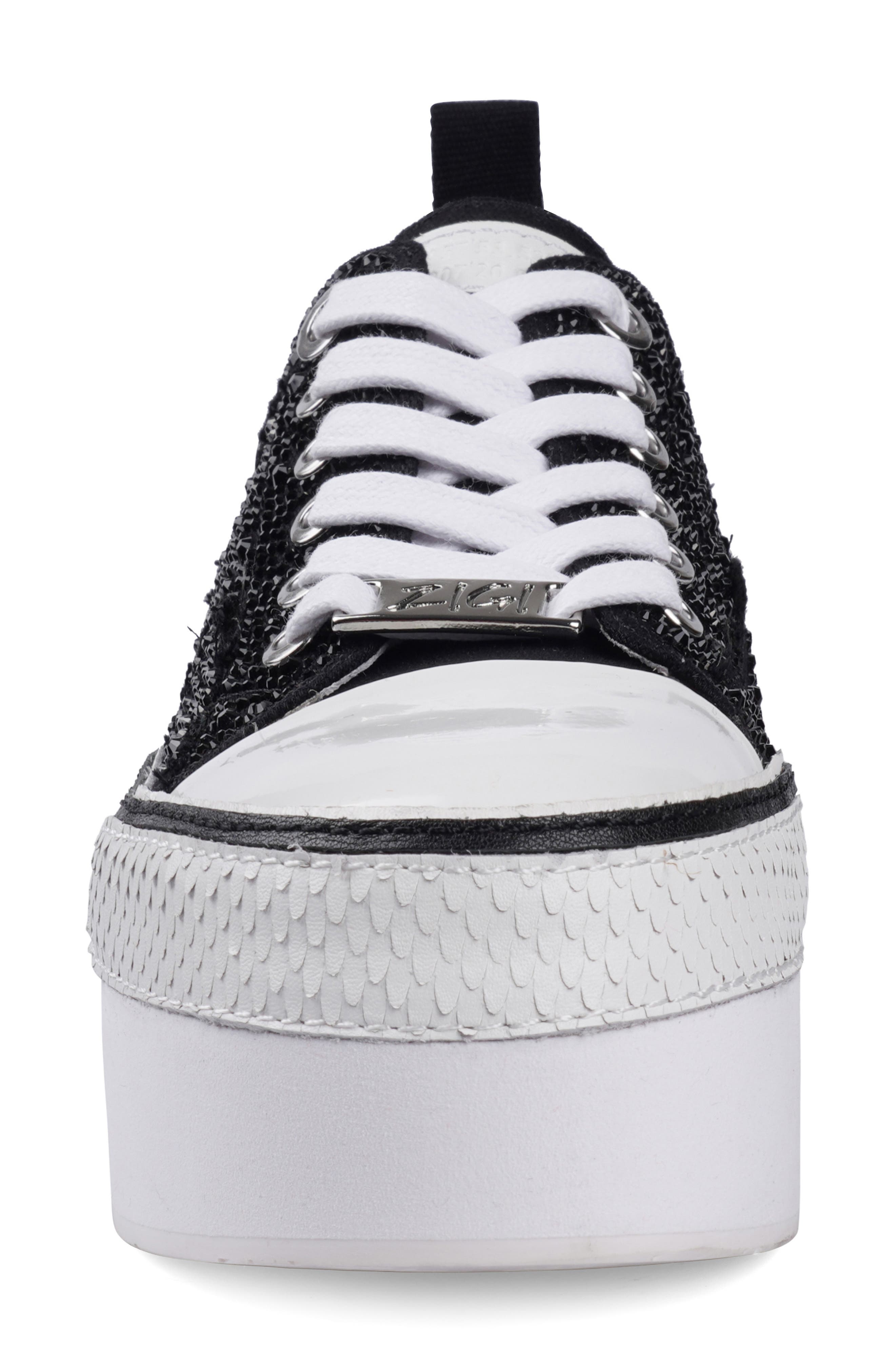 ZIGI Koralay Rhinestone Platform Sneaker, Alternate, color, Black Canvas