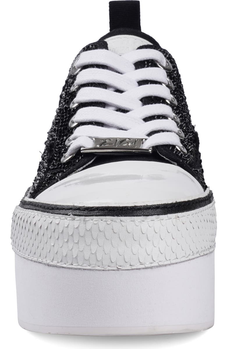 ZIGI Koralay Rhinestone Platform Sneaker, Alternate, color, Black Canvas