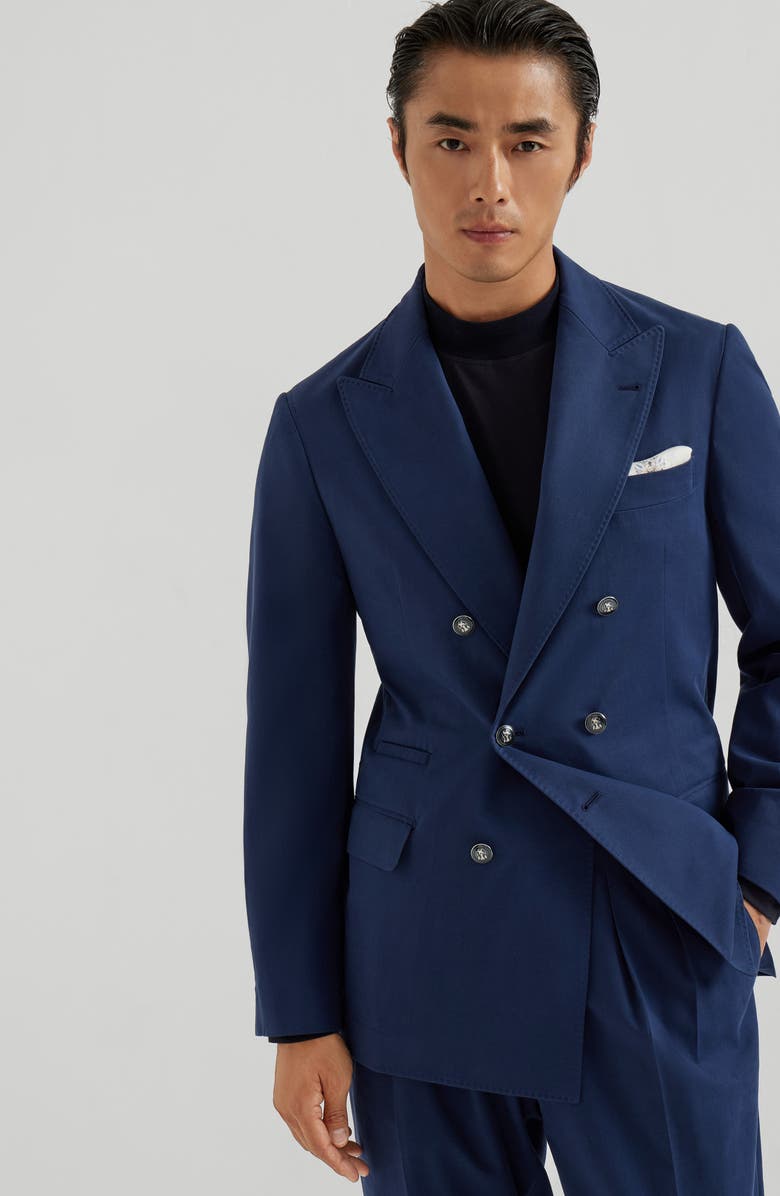 Brunello Cucinelli Gabardine blazer, Alternate, color, Lagoon