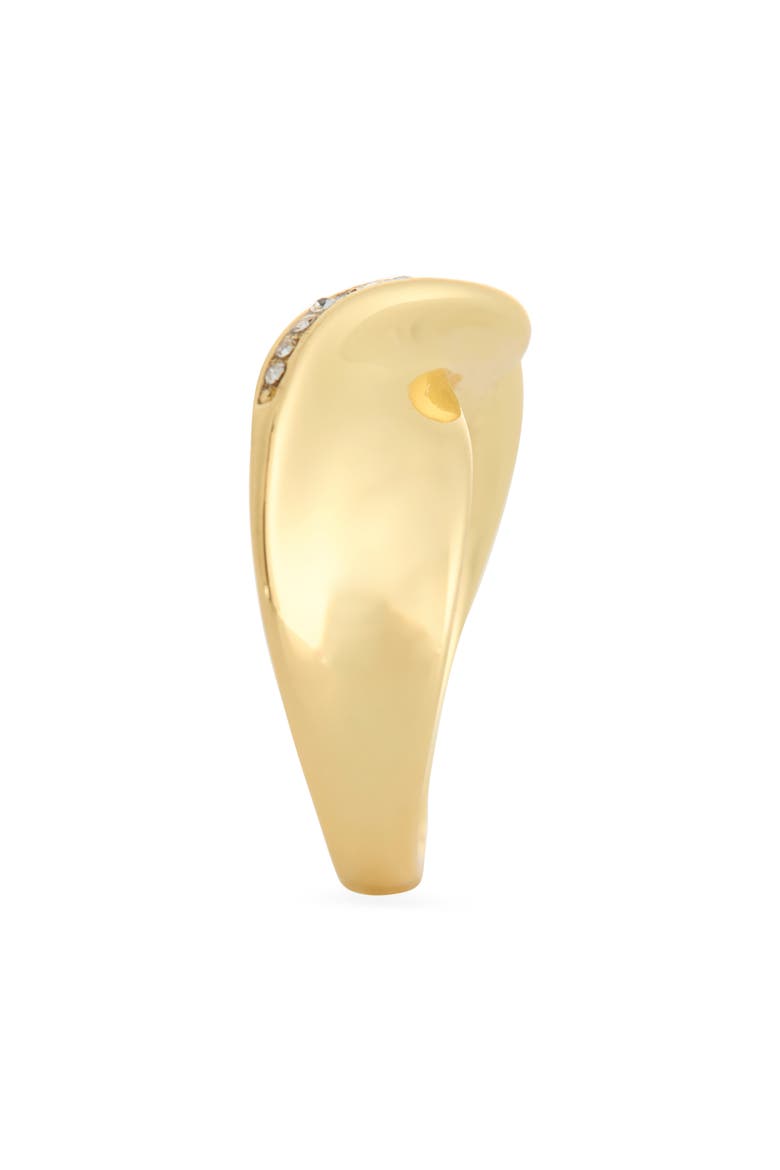Twist Ribbon Pavé CZ Ring, Alternate, color, CLEAR / GOLD