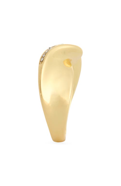 Covet Twist Ribbon Pavé Cz Ring In Gold