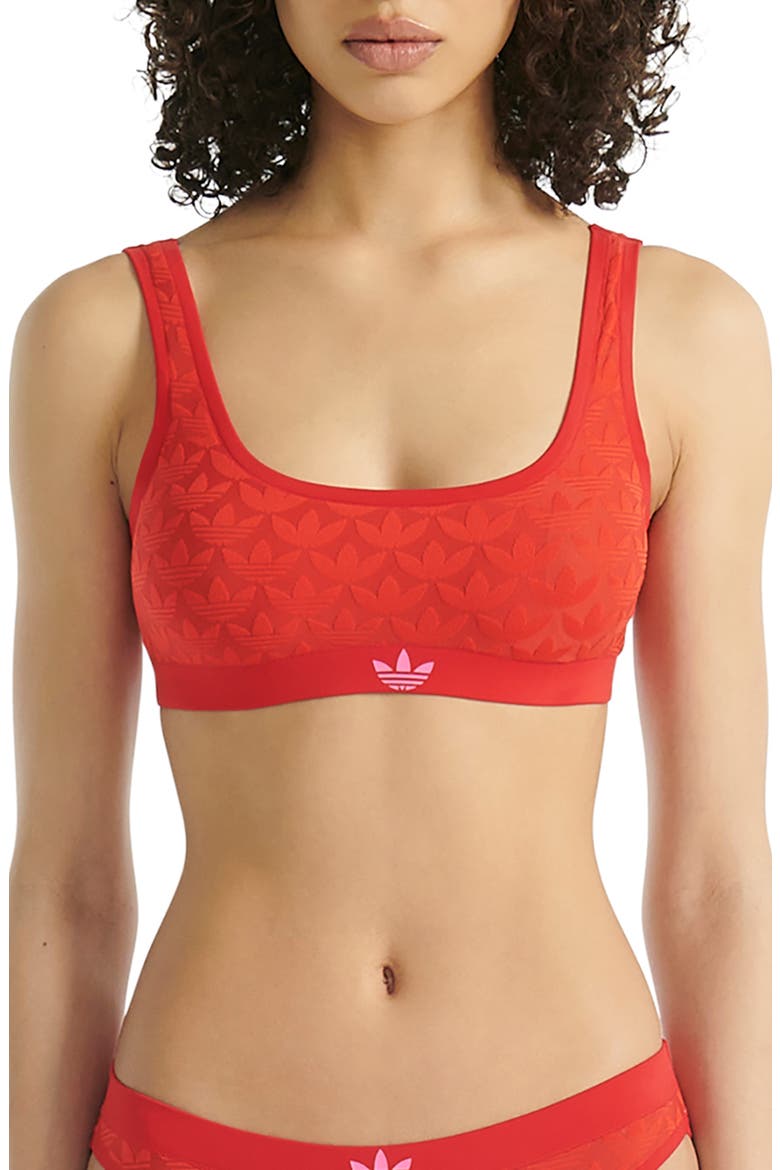 Microterrot Monogram Comfort Scoop Bralette, Main, color, BETTER SCARLETT