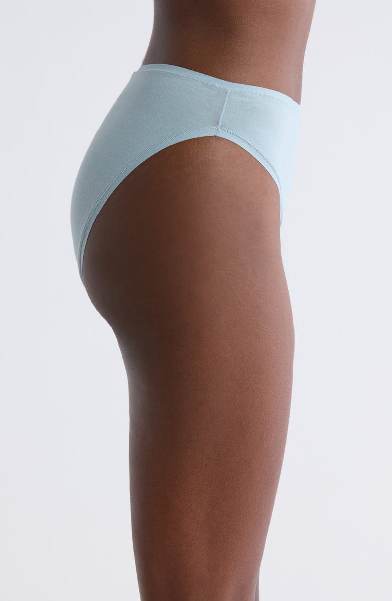 Natori Bliss Bare Cotton High Cut Briefs, Alternate, color, Seaglass