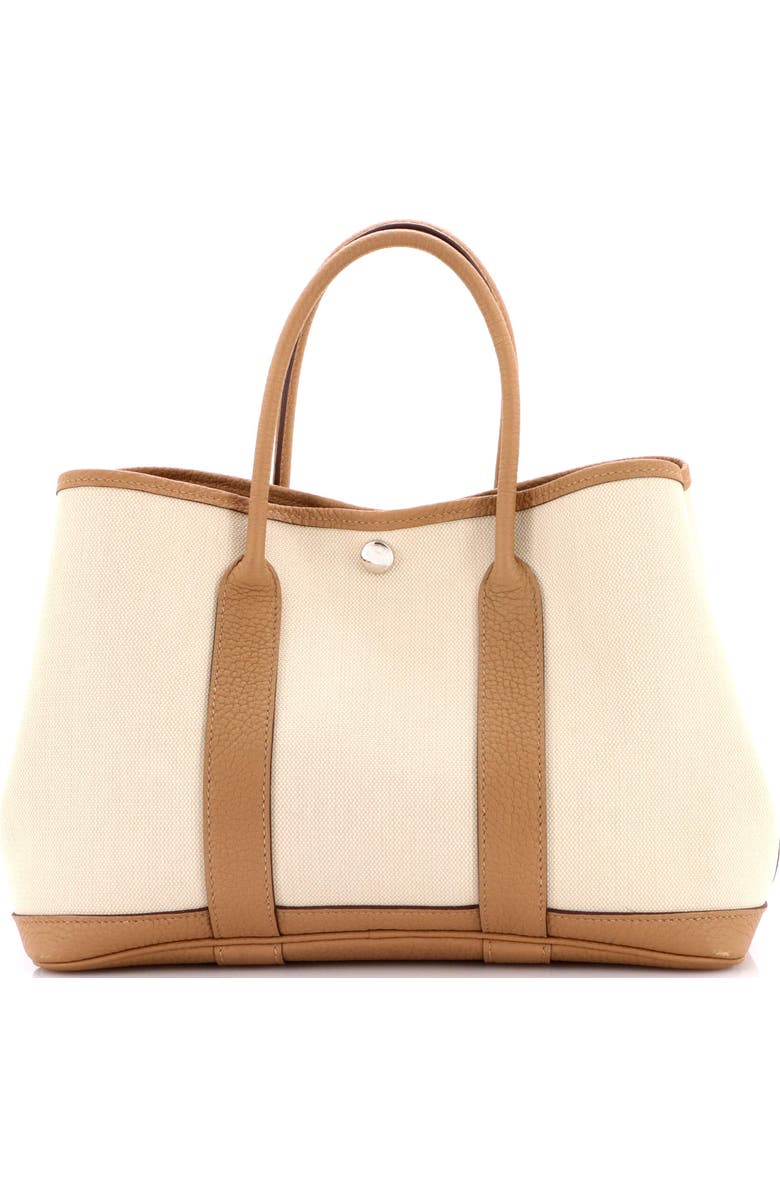 Pre-Owned Hermes Garden Party Tote Toile and Leather 30, Main, color, Beige