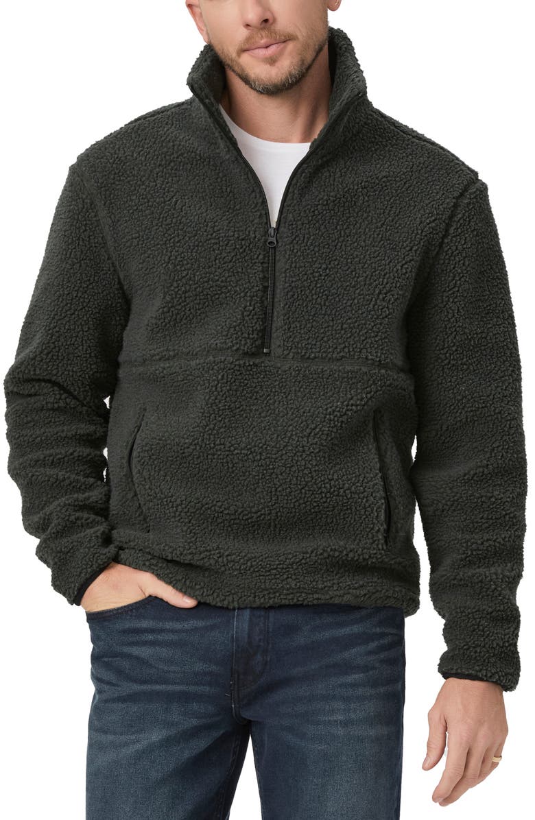 PAIGE Horton Textured Fleece Half Zip Pullover, Main, color,