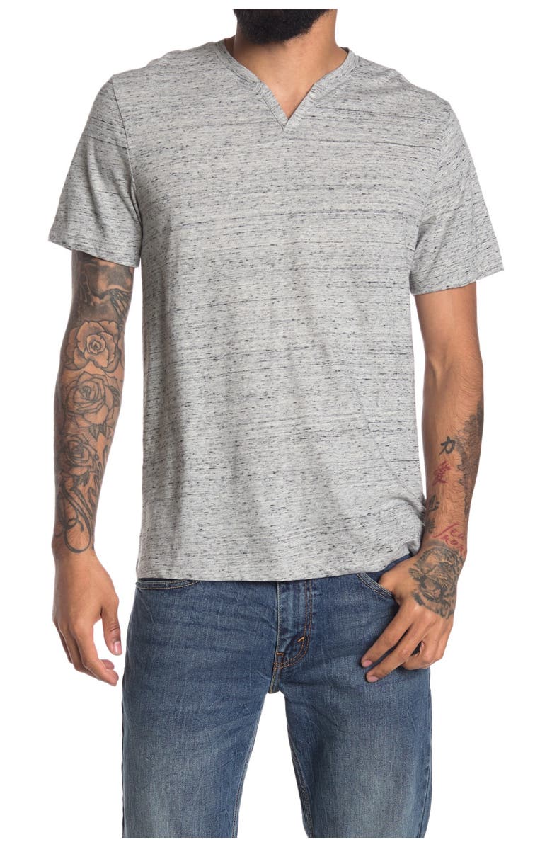 Abound Textured Split Neck Short Sleeve T-Shirt, Main, color, 
