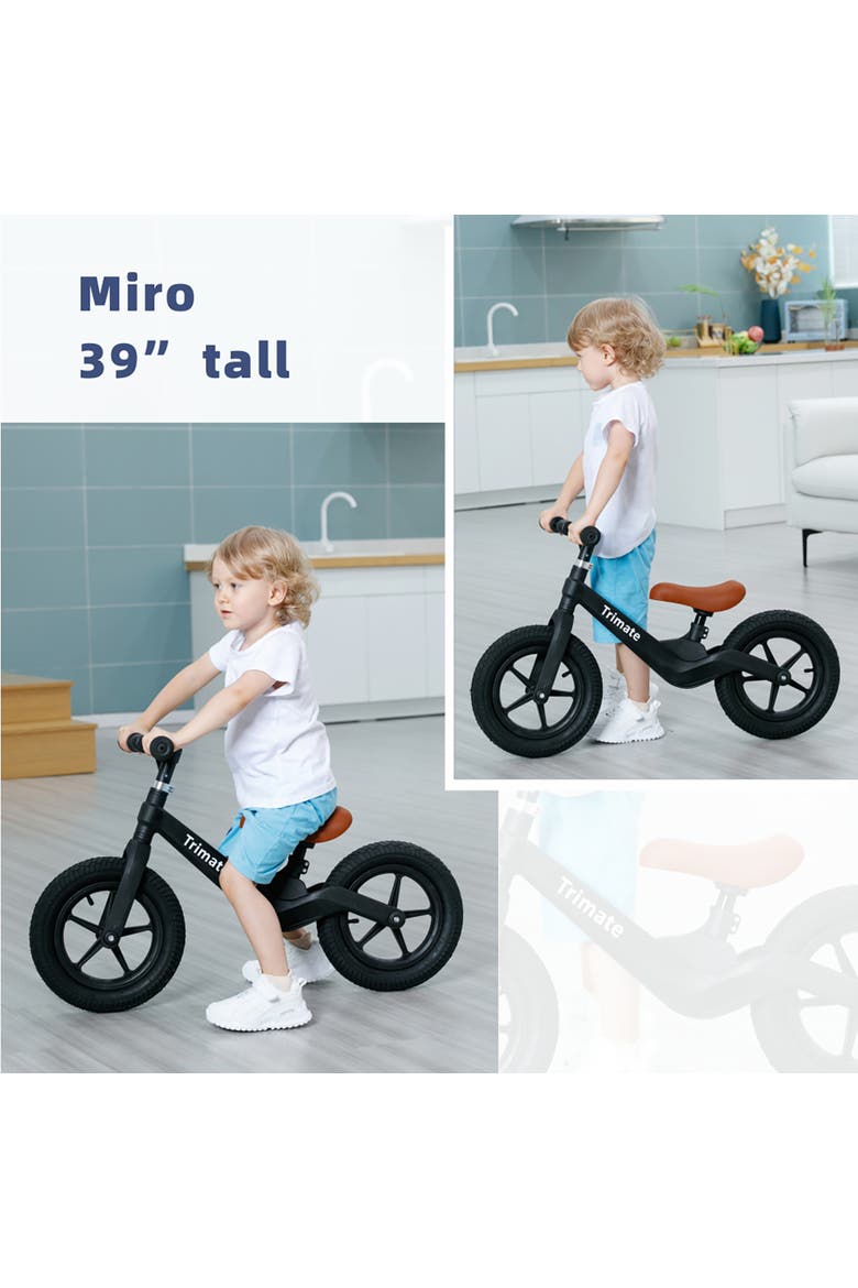 Toddler 12" Black Balance Bike with Inflated Tire, Alternate, color, Multicolored