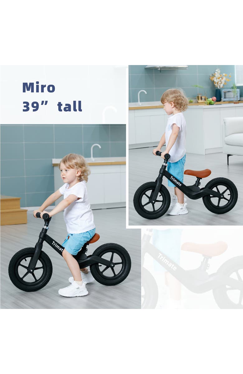 Trimate Toddler 12" Black Balance Bike with Inflated Tire, Alternate, color, Multicolored