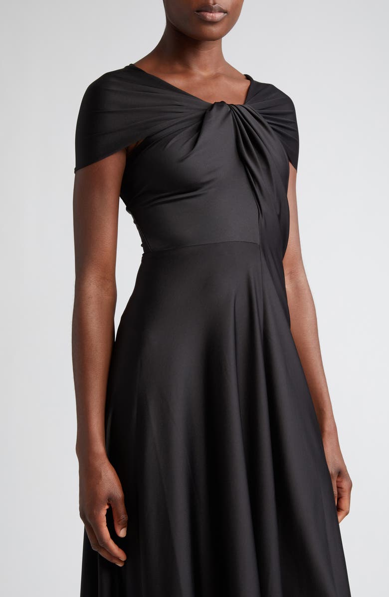 Victoria Beckham Draped Cap Sleeve Jersey Midi Dress, Alternate, color, 