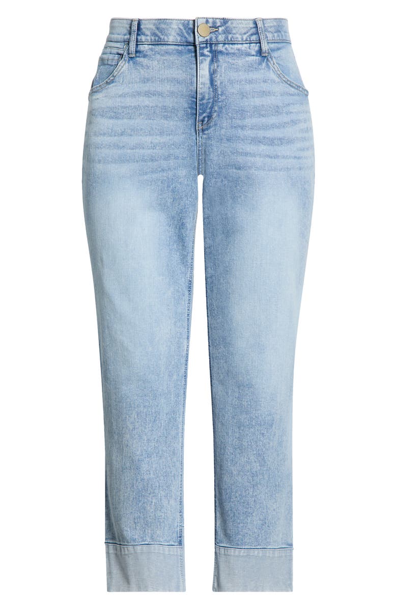 Wit & Wisdom Round-Up High Waist Cuffed Boyfriend Jeans, Main, color, Light Blue Artisanal