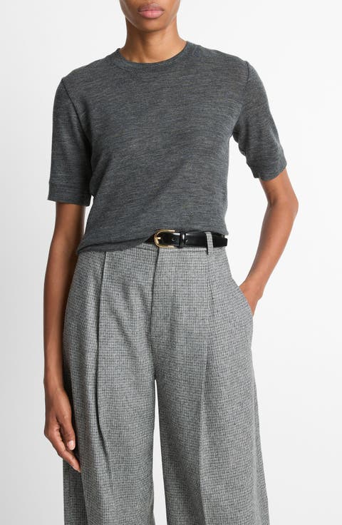 Shrunken Crewneck Wool T-Shirt