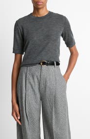 Vince Shrunken Crewneck Wool T-Shirt