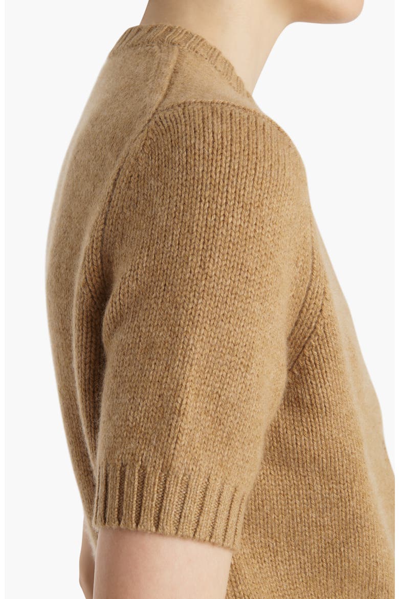 The Nora Short Sleeve Cashmere Cardigan, Alternate, color, BISCOTTI