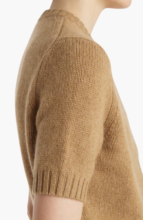 Khaite The Nora Short Sleeve Cashmere Cardigan In Brown