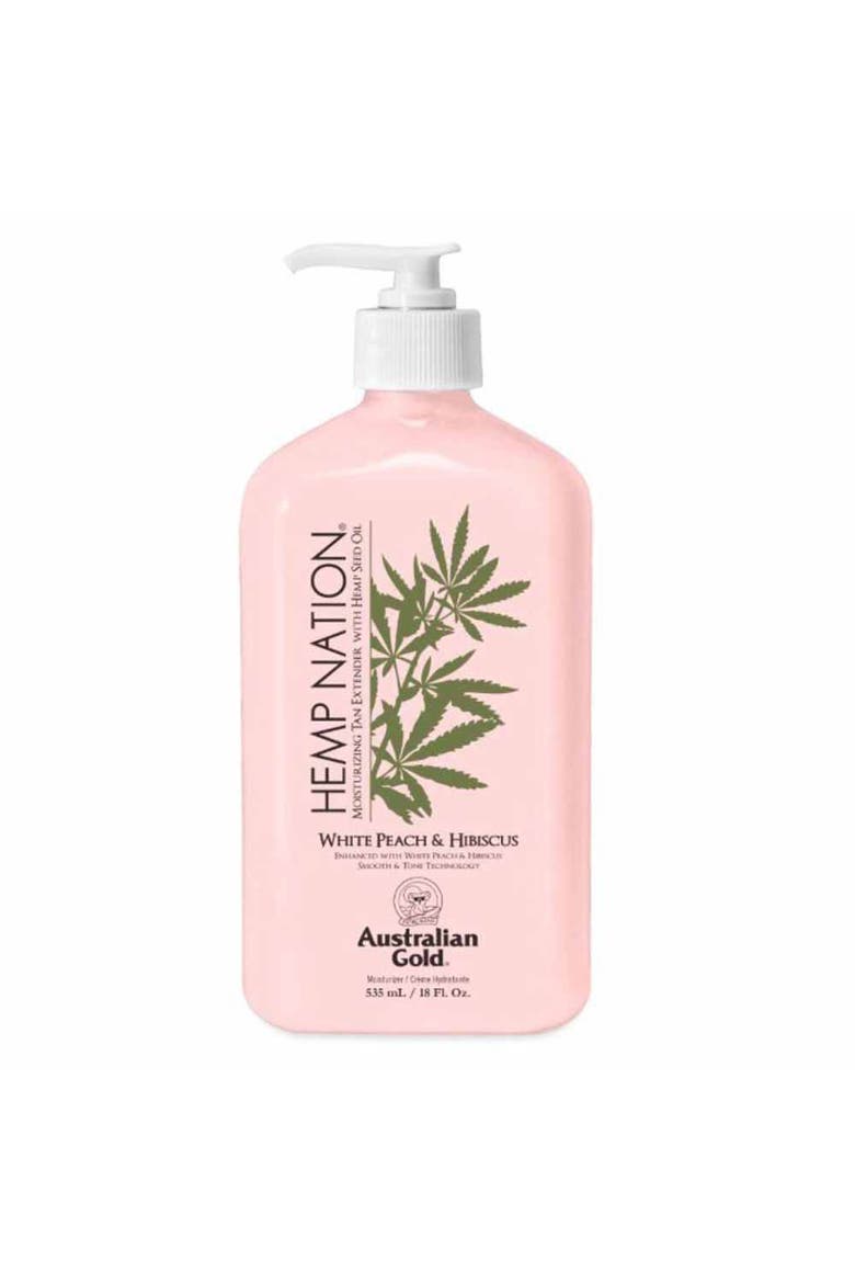 Hemp Nation White Peach and Hibiscus Tan Extender 18oz, Alternate, color, None