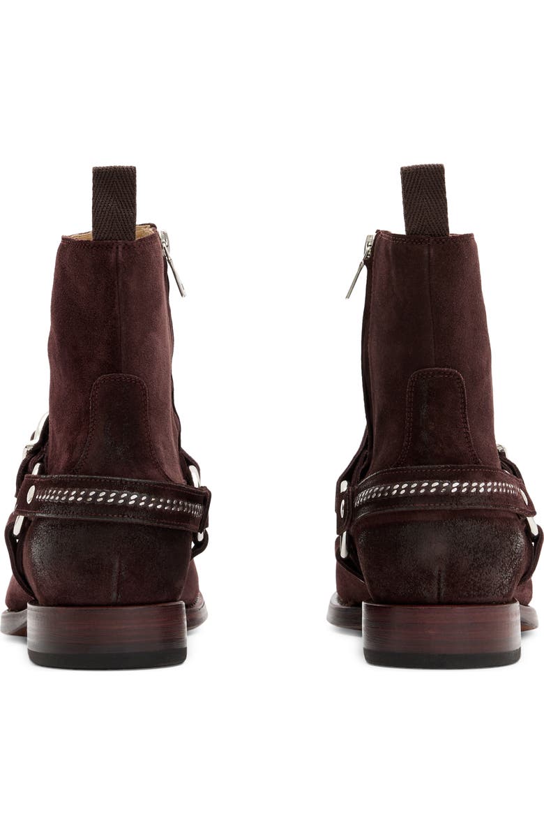 John Varvatos Regent Harness Chain Zip Boot, Alternate, color, Oxblood