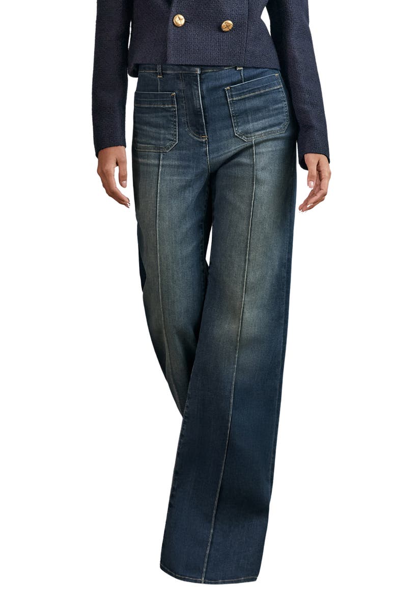 Sakura Flare Jeans, Main, color, MID BLUE