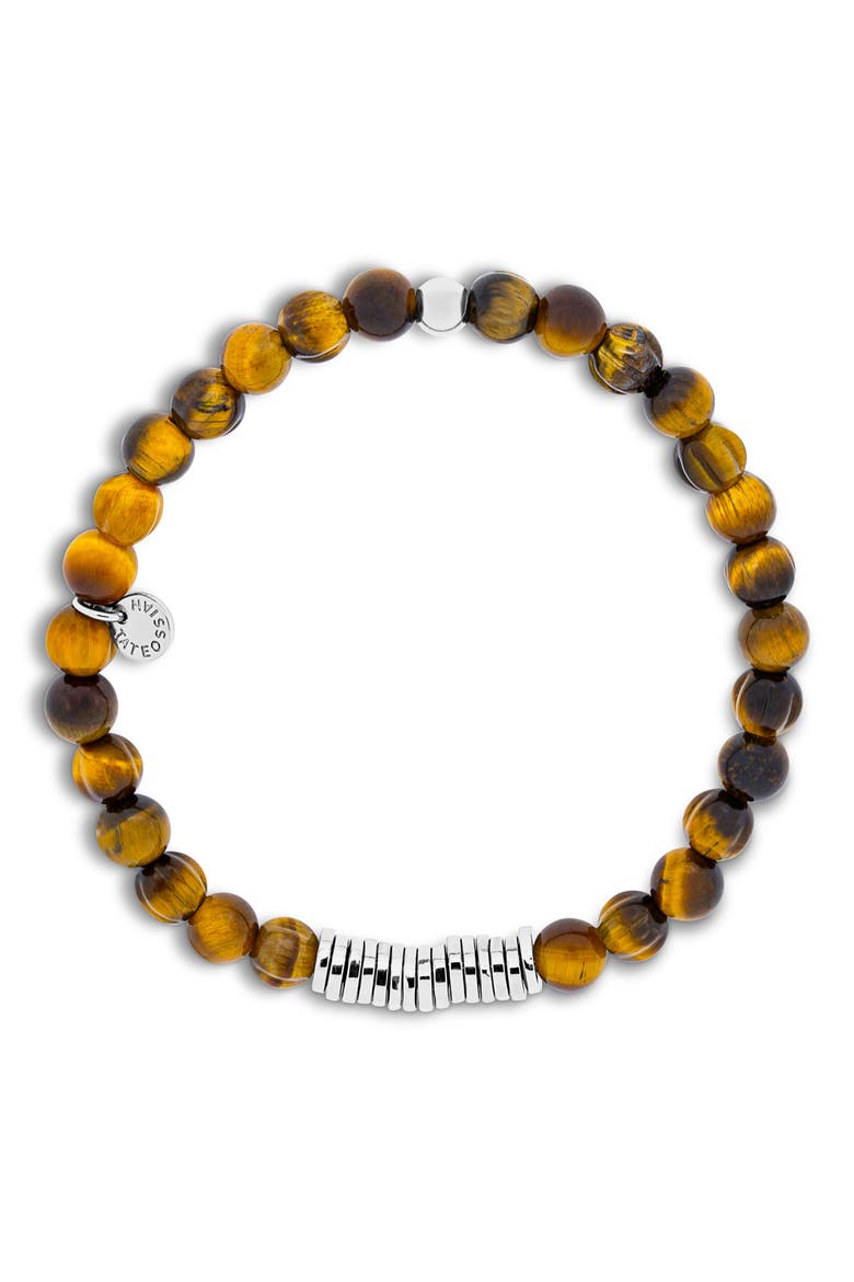 Men's Classic Discs Beaded Bracelet, Alternate, color, BROWN