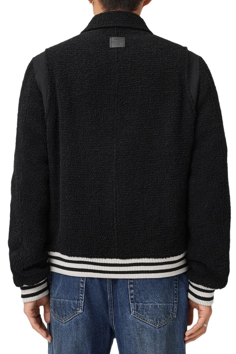 Baum Wool Blend Baseball Jacket, Alternate, color, BLACK