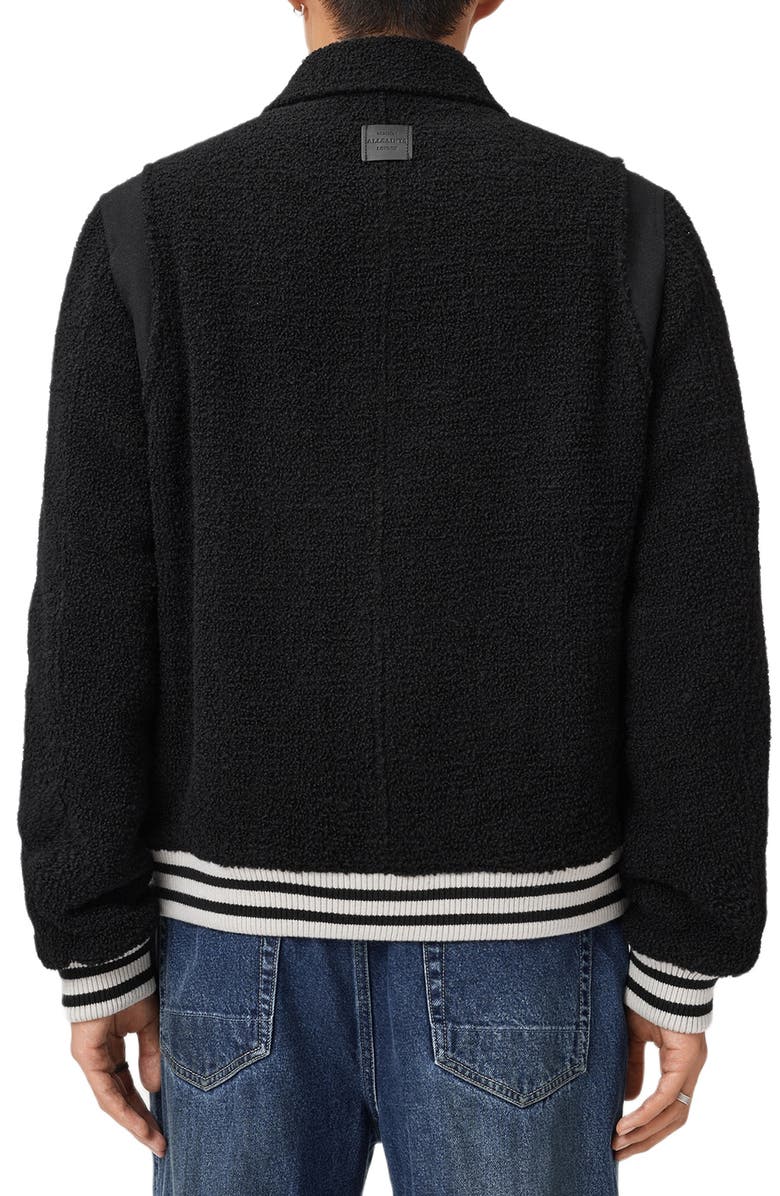 AllSaints Baum Wool Blend Baseball Jacket, Alternate, color, Black