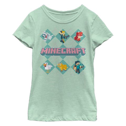 Girl's Minecraft Character Argyle Sweater  Graphic T-Shirt