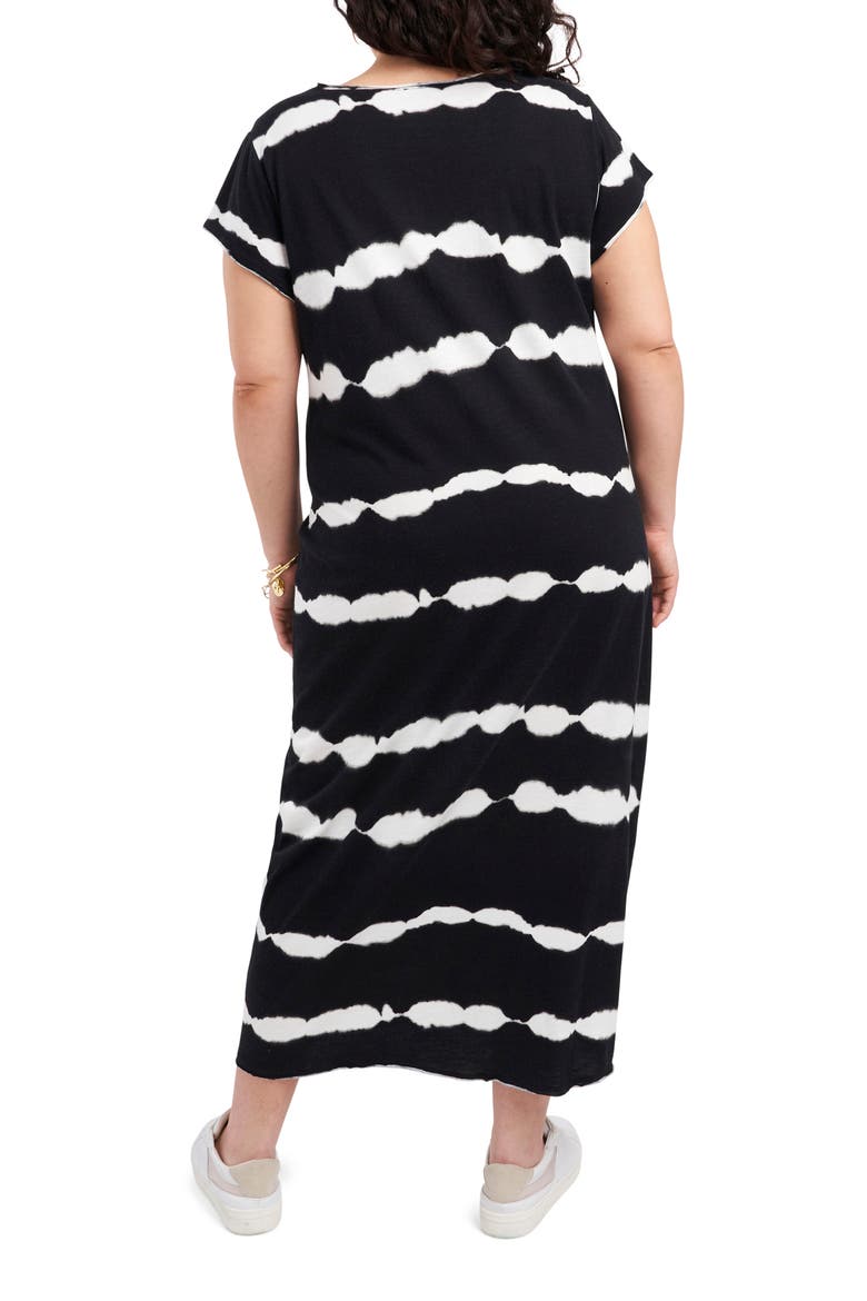 Tie Dye Cotton & Modal Maxi Dress, Alternate, color, RICH BLACK