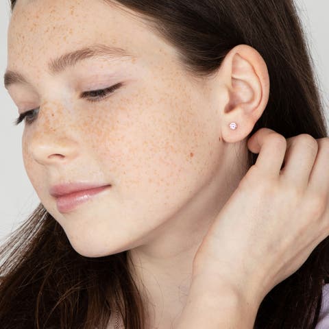 Prong CZ Solitaire Earrings