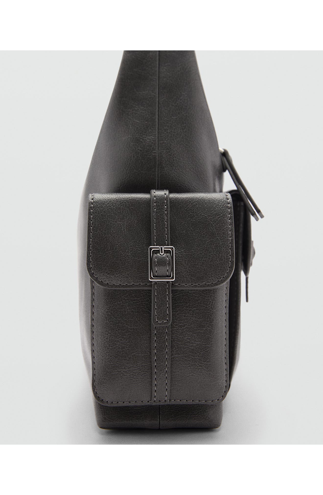 MANGO Cargo Pocket Faux Leather Shoulder Bag, Alternate, color, 