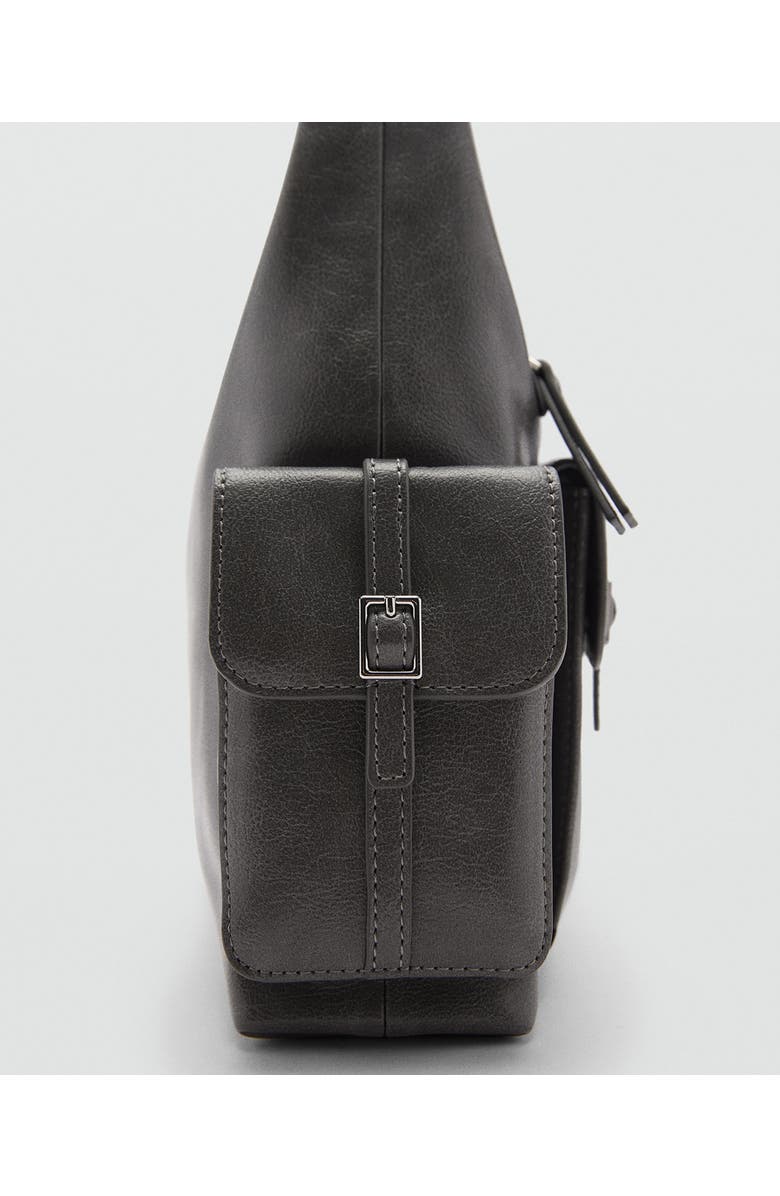 MANGO Cargo Pocket Faux Leather Shoulder Bag, Alternate, color,