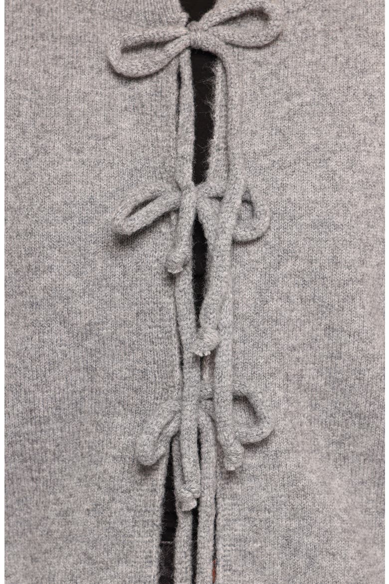 Neri Bow Tie Front Cardigan, Alternate, color, GREY