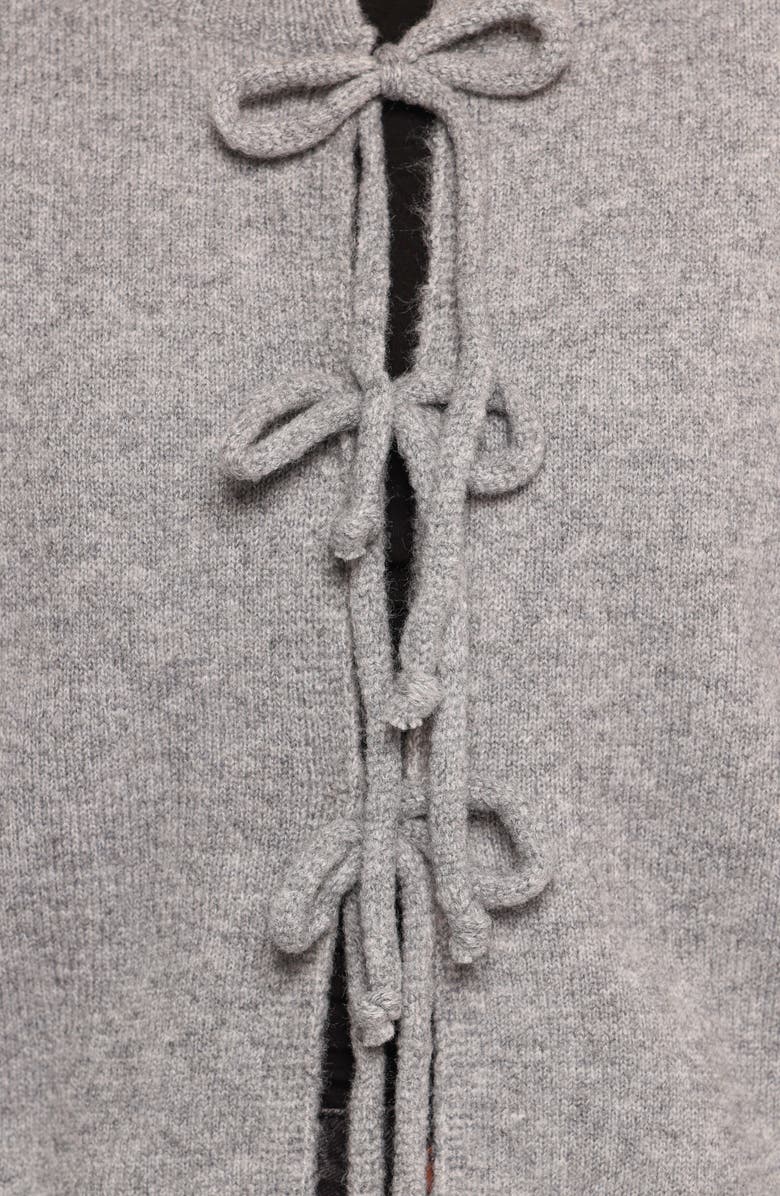 Petal & Pup Neri Bow Tie Front Cardigan, Alternate, color, Grey