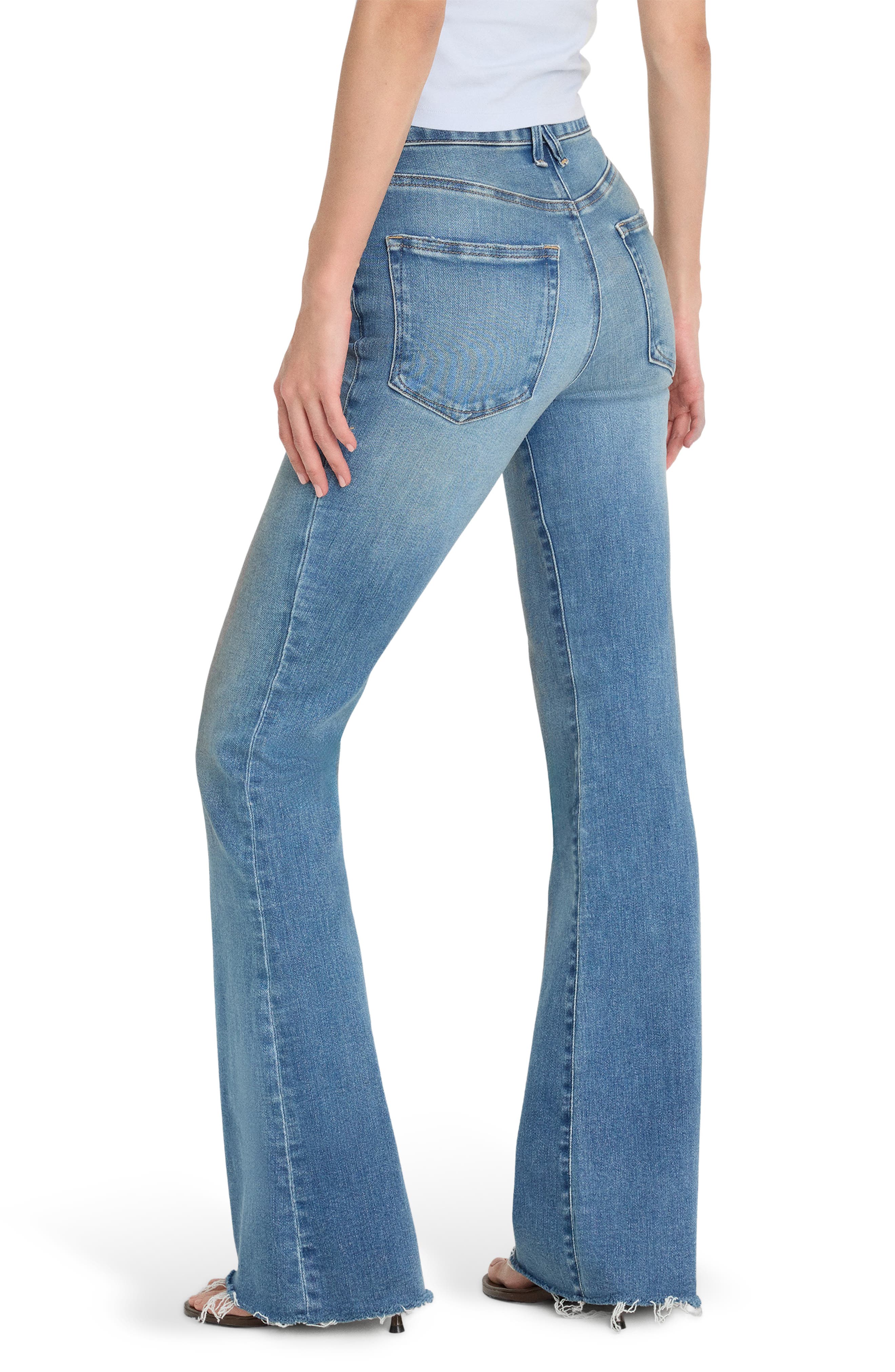 Good American Soft-Tech Good Legs Flare Jeans (Women) | Nordstromrack