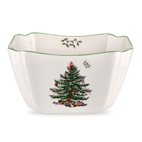 Christmas Tree Small Square Bowl 6.75"
