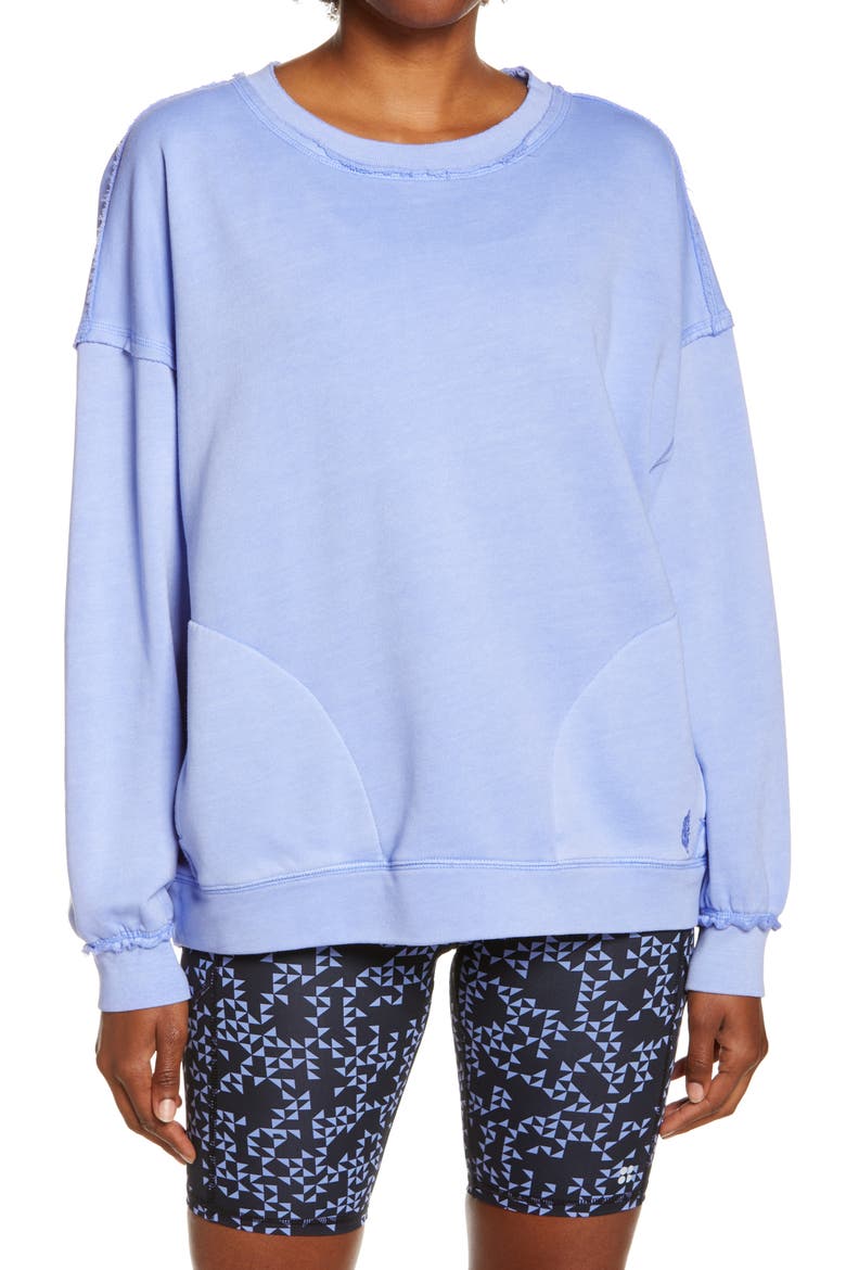 Free People FP Movement Metti Crewneck Sweatshirt, Main, color, CERULEAN DREAMS