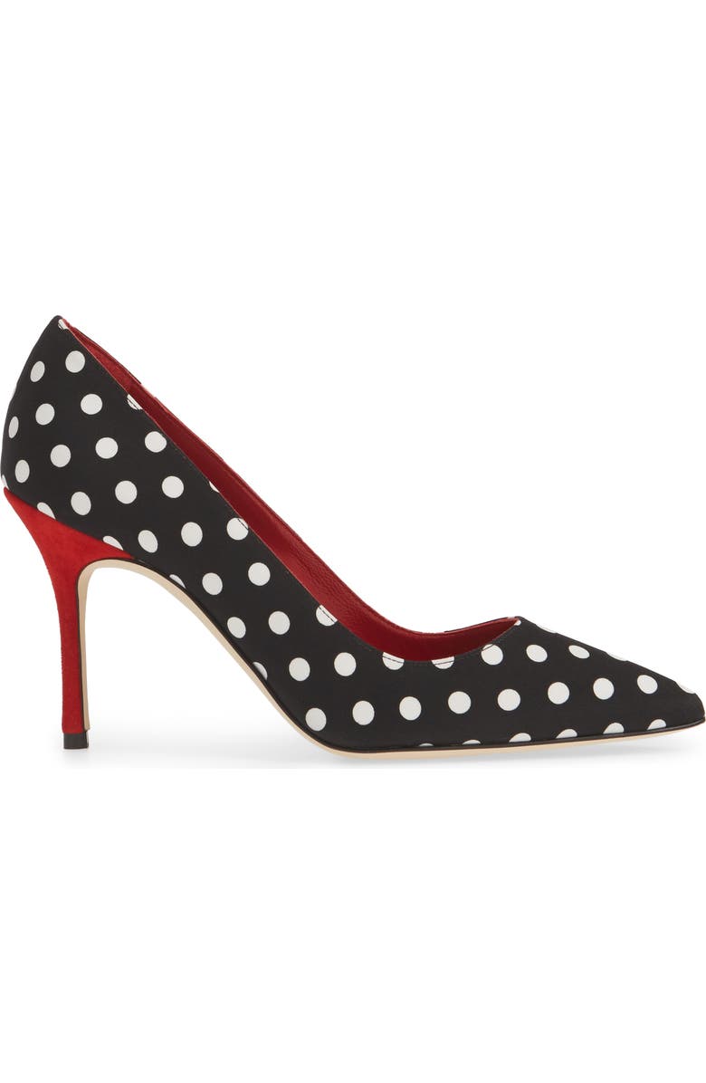Manolo Blahnik BB Polka Dot Pump, Alternate, color,